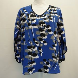 Alfani Floral Print Envelope Sleeve Blouse Top